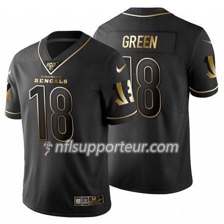Maillot Homme Cincinnati Bengals A.J. Green 18 Nike Noir Golden Edition 100th